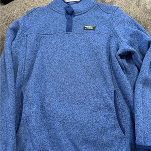L.L. Bean Heather Blue Fleece Pullover